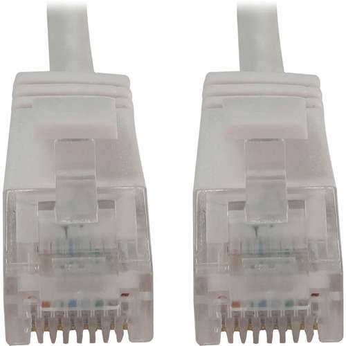 Tripp Lite Cat6a 10G Snagless Molded Slim UTP Ethernet Cable (RJ45 M/M), PoE, White, 10 Ft. (3.1 M) 300/500