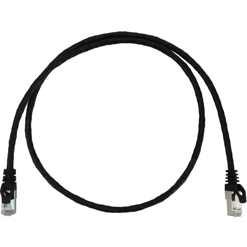 Eaton Tripp Lite Series Cat6a 10G Snagless Shielded Slim STP Ethernet Cable (RJ45 M/M), PoE, Black, 3 Ft. (0.9 M) 300/500