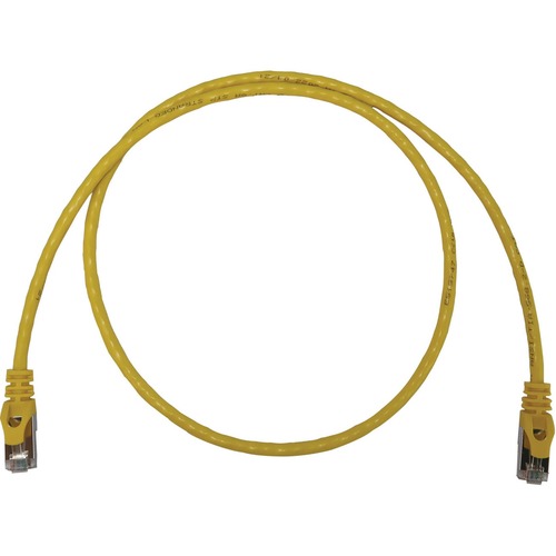 Tripp Lite Cat6a 10G Snagless Shielded Slim STP Ethernet Cable (RJ45 M/M), PoE, Yellow, 3 Ft. (0.9 M) 300/500