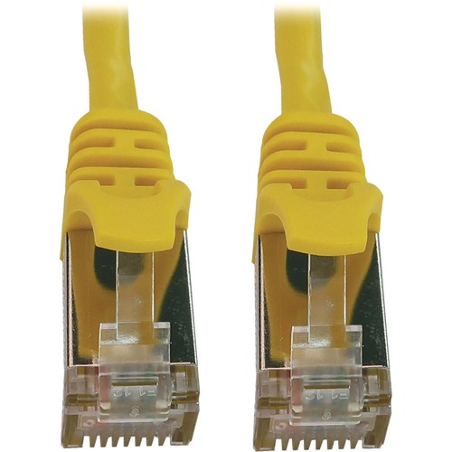 Eaton Tripp Lite Series Cat6a 10G Snagless Shielded Slim STP Ethernet Cable (RJ45 M/M), PoE, Yellow, 7 Ft. (2.1 M) 300/500