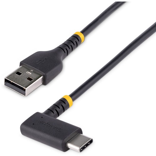 StarTech.com 3ft (1m) USB A To C Charging Cable Right Angle, Heavy Duty Fast Charge USB C Cable, Durable And Rugged Aramid Fiber, 3A 300/500