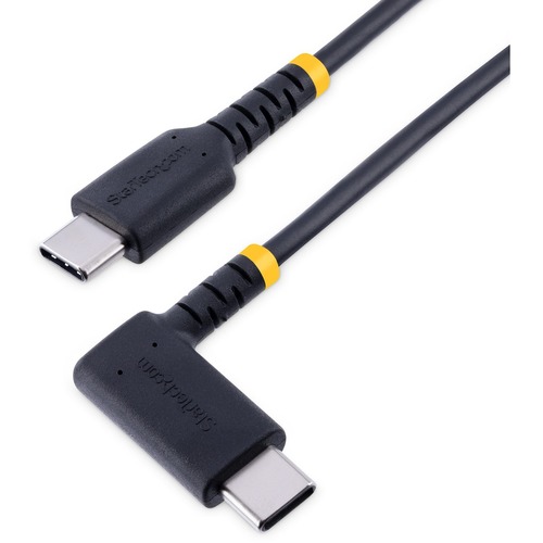 StarTech.com 6in (15cm) USB C Charging Cable Right Angle, 60W PD 3A, Heavy Duty Fast Charge USB C Cable, Durable Rugged Aramid Fiber 300/500
