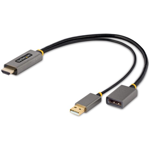 StarTech.com 1ft (30cm) HDMI To DisplayPort Adapter, 4K 60Hz HDR HDMI Source To DP Monitor, USB Bus Powered, HDMI 2.0 To DisplayPort 1.2 300/500