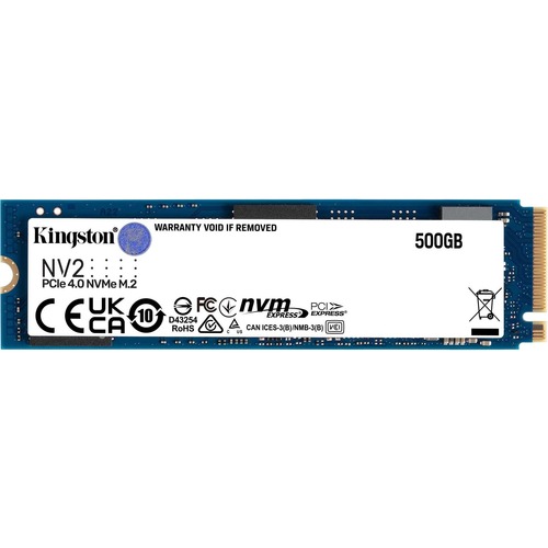 Kingston 500 GB Solid State Drive   M.2 2280 Internal   PCI Express NVMe (PCI Express NVMe 4.0 X4) 300/500