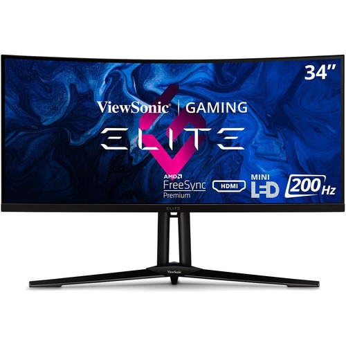 ViewSonic ELITE XG341C 2K 34 Inch 1440p Curved Gaming Monitor With 1ms, 200Hz, Mini LED, HDMI 2.1, DisplayPort, And USB C For Esports 300/500