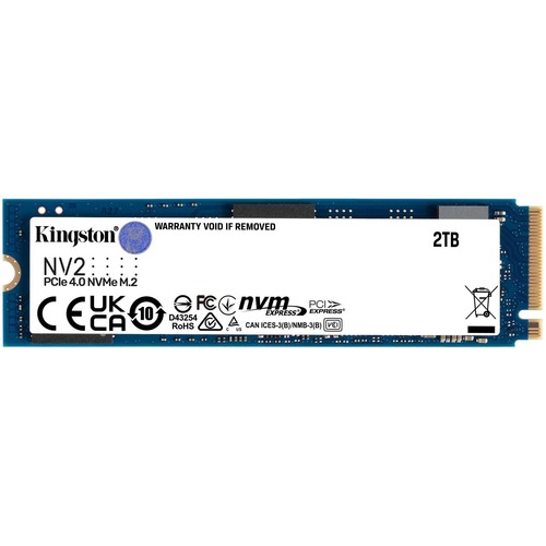 Kingston 2 TB Solid State Drive   M.2 2280 Internal   PCI Express NVMe (PCI Express NVMe 4.0 X4) 300/500
