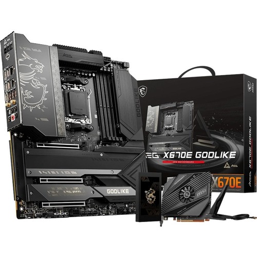 MSI MEG X670E GODLIKE Gaming Desktop Motherboard   AMD X670 Chipset   Socket AM5   Extended ATX 300/500