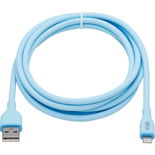 Eaton Tripp Lite Series Safe IT USB A To Lightning Sync/Charge Antibacterial Cable (M/M), Ultra Flexible, MFi Certified, Light Blue, 6 Ft. (1.83 M) 300/500