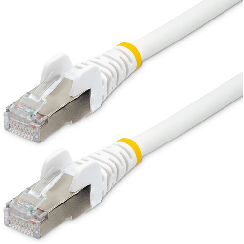 StarTech.com 6ft CAT6a Ethernet Cable, White Low Smoke Zero Halogen (LSZH) 10 GbE 100W PoE S/FTP Snagless RJ 45 Network Patch Cord 300/500