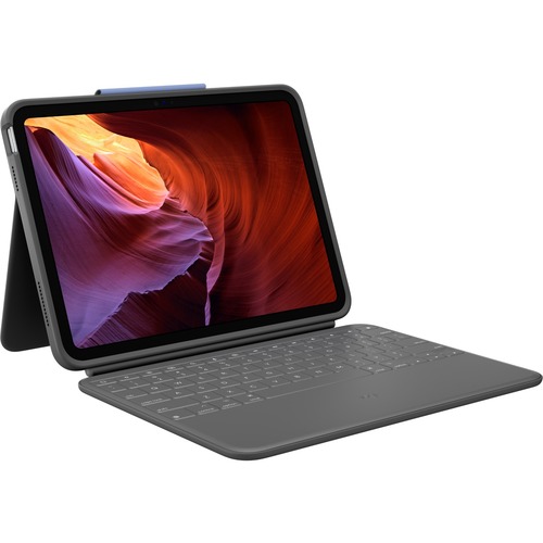 Logitech Rugged Folio Rugged Keyboard/Cover Case (Folio) For 10.9" Apple, Logitech IPad (10th Generation) Tablet   Graphite 300/500