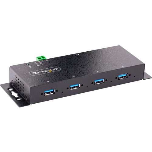 StarTech.com 4 Port Industrial USB 3.0 5Gbps Hub, Rugged USB Hub W/ ESD & Surge Protection, DIN/Wall/Desk Mountable, USB A Expansion Hub 300/500