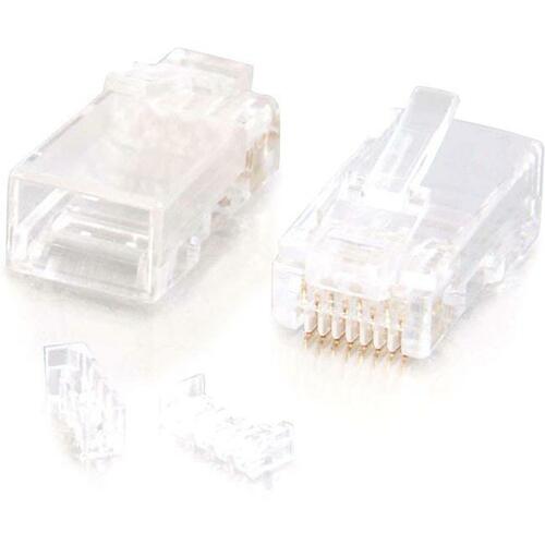 C2G RJ45 Cat5E Modular (with Load Bar) Plug For Round Solid/Stranded Cable   100pk 300/500