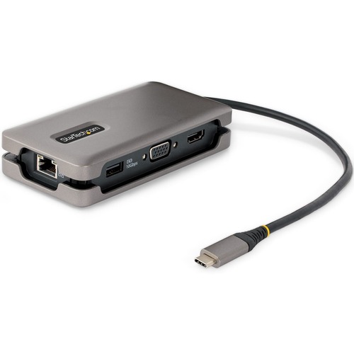 StarTech.com USB C Multiport Adapter, HDMI/VGA, 4K 60Hz, 3 Port USB Hub, 100W PD Pass Through, GbE, Mini Docking Station, 1ft/30cm Cable 300/500