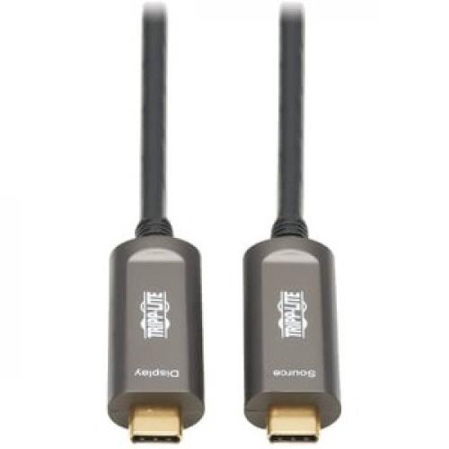 Tripp Lite by Eaton USB-C to USB-C Plenum-Rated Fiber Active Optical Cable (AOC) - 4K 60 Hz, HDR, 4:4:4, M/M, Black, 10 m (33 ft.)