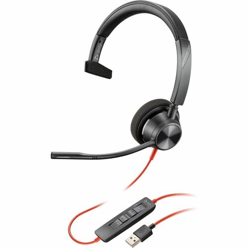 Poly Blackwire 3310 Microsoft Teams Certified USB A Headset 300/500