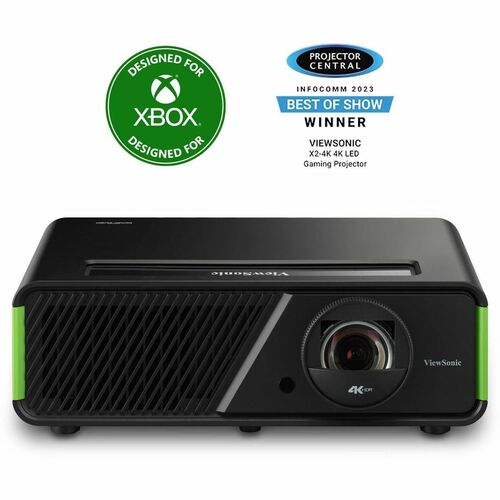 ViewSonic X2 4K UHD Short Throw Projector With 2000 Lumens, Cinematic Colors, 1.2x Optical Zoom, H&V Keystone, Corner Adjustment And HDR/HLG Support 300/500