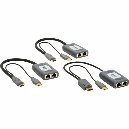 Tripp Lite By Eaton 2 Port DisplayPort To HDMI Over Cat6 Extender Kit, Pigtail Transmitter/2x Receivers, 4K 60 Hz, HDR, 4:4:4, 230 Ft. (70.1 M), TAA 300/500