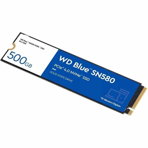 Western Digital Blue SN580 WDS500G3B0E 500 GB Solid State Drive   M.2 2280 Internal   PCI Express NVMe (PCI Express NVMe 4.0 X4)   Blue 300/500