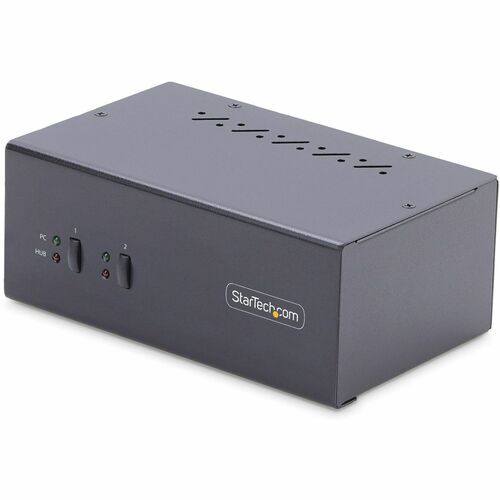 StarTech.com 2 Port Dual Monitor DisplayPort KVM Switch, 4K 60Hz, 2x USB 5Gbps Ports, Hotkey/Push Button Switching, TAA Compliant 300/500