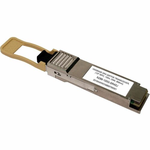 Eaton Tripp Lite Series Juniper Compatible JNP QSFP 100G SR4 QSFP28 Transceiver   100GBase SR4, MTP/MPO MMF, 100 Gbps, 850 Nm, 100 M (328 Ft.) 300/500