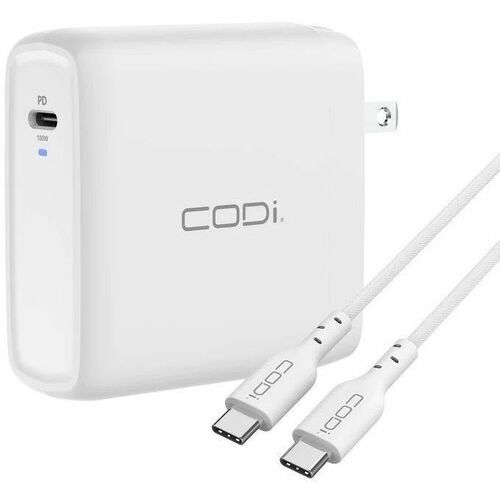CODi 100W Wall USB C Charger With USB2.0 EPR Braided Cable 300/500