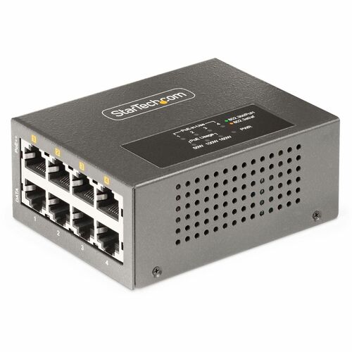 StarTech.com 4 Port Multi Gigabit PoE++ Injector, 5/2.5/1G Ethernet (NBASE T), PoE/PoE+/PoE++ (802.3af/802.3at/802.3bt), 160W Power Budget 300/500
