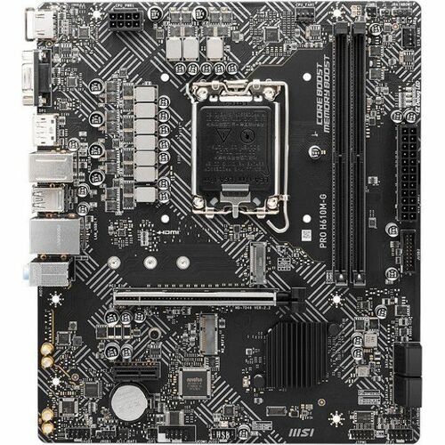 MSI PRO H610M G Desktop Motherboard   Intel H610 Chipset   Socket LGA 1700   Micro ATX 300/500