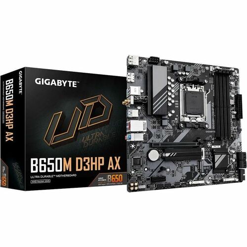 Gigabyte Ultra Durable B650M D3HP AX Gaming Desktop Motherboard   AMD B650 Chipset   Socket AM5   Micro ATX 300/500