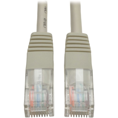Eaton Tripp Lite Series Cat5e 350 MHz Molded (UTP) Ethernet Cable (RJ45 M/M), PoE - Gray, 100 ft. (30.5 m)