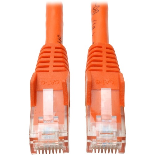 Eaton Tripp Lite Series Cat6 Gigabit Snagless Molded (UTP) Ethernet Cable (RJ45 M/M), PoE, Orange, 25 ft. (7.62 m)