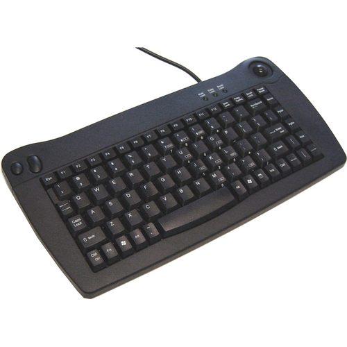 Solidtek USB Mini Keyboard 88 Keys with Trackball Mouse KB-5010BU