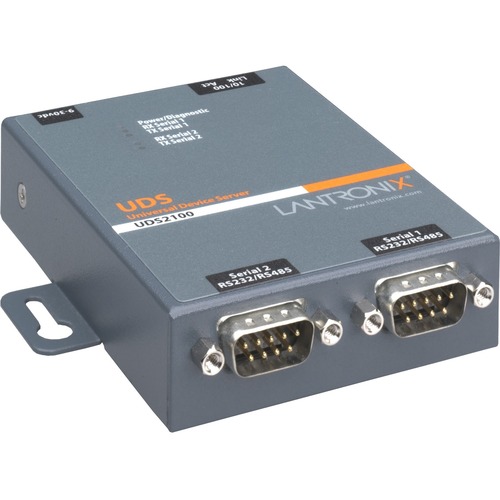 Lantronix 2 Port Serial (RS232/ RS422/ RS485) to IP Ethernet Device Server - International 110-240 VAC