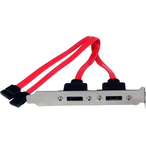 StarTech.com 2 Port SATA to eSATA Slot Plate Bracket - Serial ATA internal to external panel - 7 pin Serial ATA - 7 pin external Serial ATA