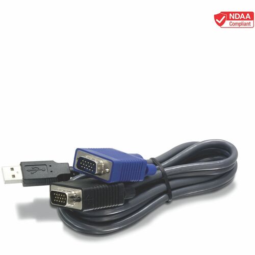 TRENDnet 2-in-1 USB VGA KVM Cable, 1.83m (6 Feet), VGA-SVGA HDB 15-Pin Male to Male, USB 1.1 Type A, Connect Computers with VGA And USB Ports, USB Keyboard-Mouse Cable & Monitor Cable, Black, TK-CU06