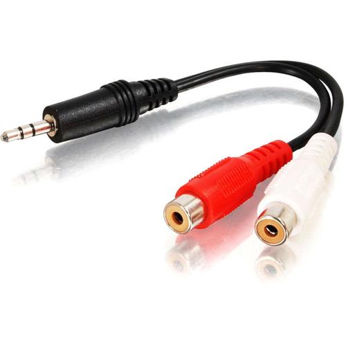C2G 6in Value Series One 3.5mm Stereo Male To Two RCA Stereo Female Y-Cable