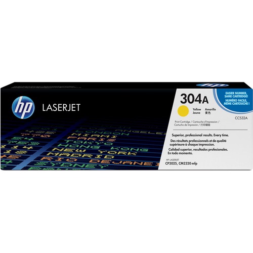 HP 304A Yellow Toner Cartridge | Works with HP Color LaserJet CM2320 MFP, HP Color LaserJet CP2025 Series | CC532A