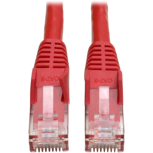 Eaton Tripp Lite Series Cat6 Gigabit Snagless Molded (UTP) Ethernet Cable (RJ45 M/M), PoE, Red, 2 ft. (0.61 m)