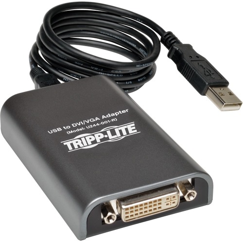 Tripp Lite by Eaton USB 2.0 to DVI/VGA External Multi-Monitor Video Card, 128 MB SDRAM, 1920 x 1080 (1080p) @ 60 Hz