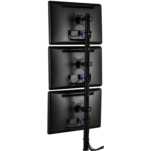 Atdec 45.25in pole desk mount with one display head - Loads up to 26.5lb - VESA 75x75, 100x100