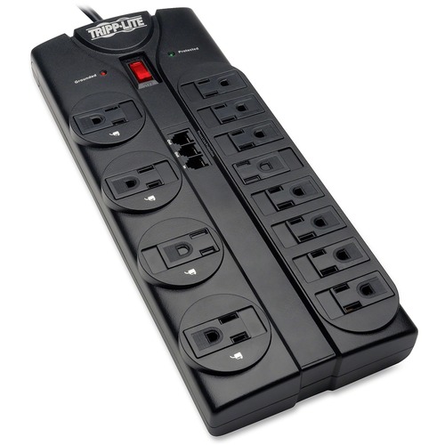 Tripp Lite by Eaton Protect It! 12-Outlet Surge Protector, 8 ft. (2.43 m) Cord, 2160 Joules, Tel/Modem Protection