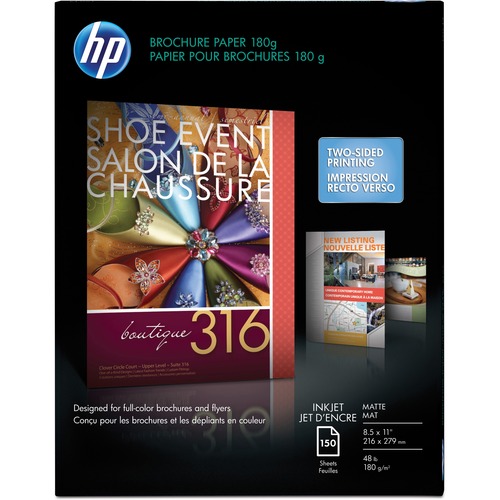 HP Broch Inkjet Paper, 8.5x11-Inch, Matte, 150 Sheets (CH016A)