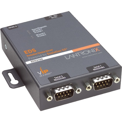 Lantronix EDS2100 2-Port Secure Device Server - 1 x Network (RJ-45) - 2 x Serial Port - Fast Ethernet ED2100002-01