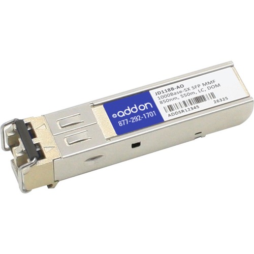 AddOn HP JD118B Compatible TAA Compliant 1000Base-SX SFP Transceiver (MMF, 850nm, 550m, LC, DOM)