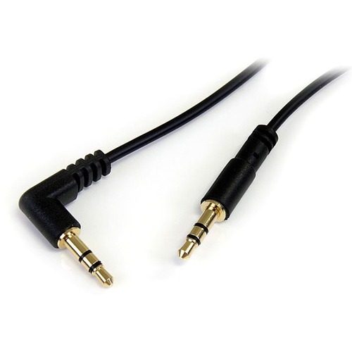 StarTech.com 1 ft Slim 3.5mm to Right Angle Stereo Audio Cable - M/M
