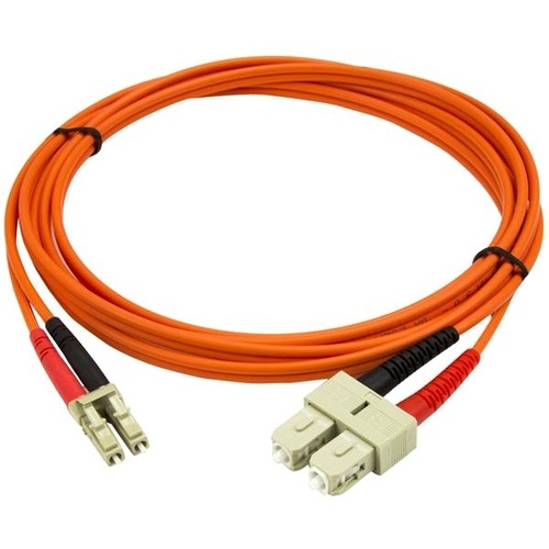 StarTech.com 2m Fiber Optic Cable - Multimode Duplex 50/125 - LSZH - LC/SC - OM2 - LC to SC Fiber Patch Cable
