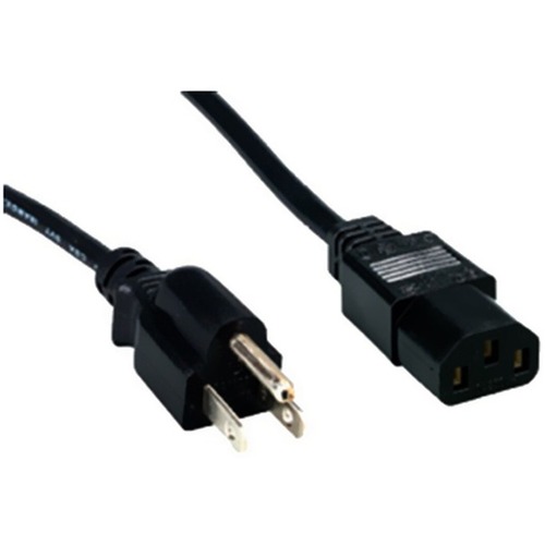 Comprehensive Standard PC Power Cord, NEMA 5-15P to IEC 60320-C13, 18/3 SVT, Black 3ft.