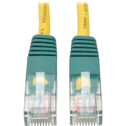 Eaton Tripp Lite Series Cat5e 350 MHz Crossover Molded (UTP) Ethernet Cable (RJ45 M/M), PoE - Yellow, 10 ft. (3.05 m)