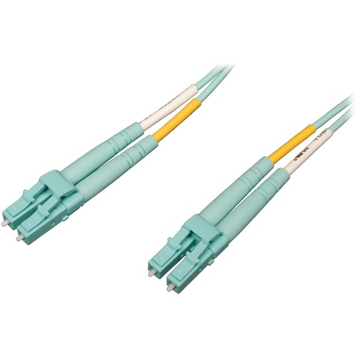 Eaton Tripp Lite Series 10Gb/40Gb/100Gb Duplex Multimode 50/125 OM4 LSZH Fiber Patch Cable (LC/LC), Aqua, 1M (3.3 ft.)
