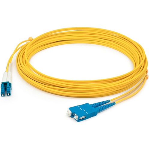 AddOn 5m LC (Male) to SC (Male) Yellow OS2 Duplex Fiber OFNR (Riser-Rated) Patch Cable
