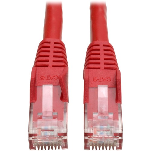 Eaton Tripp Lite Series Cat6 Gigabit Snagless Molded (UTP) Ethernet Cable (RJ45 M/M), PoE, Red, 6 ft. (1.83 m)